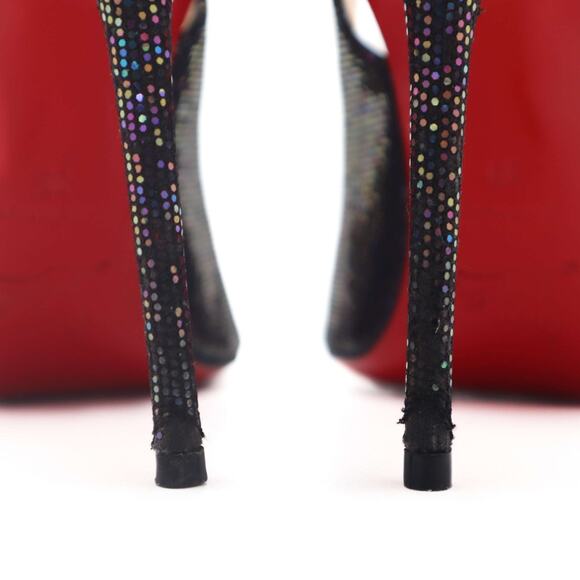 Christian Louboutin Cornielle Mirco-Sequin Multicolor Slingback Heels 39 - Picture 11 of 13